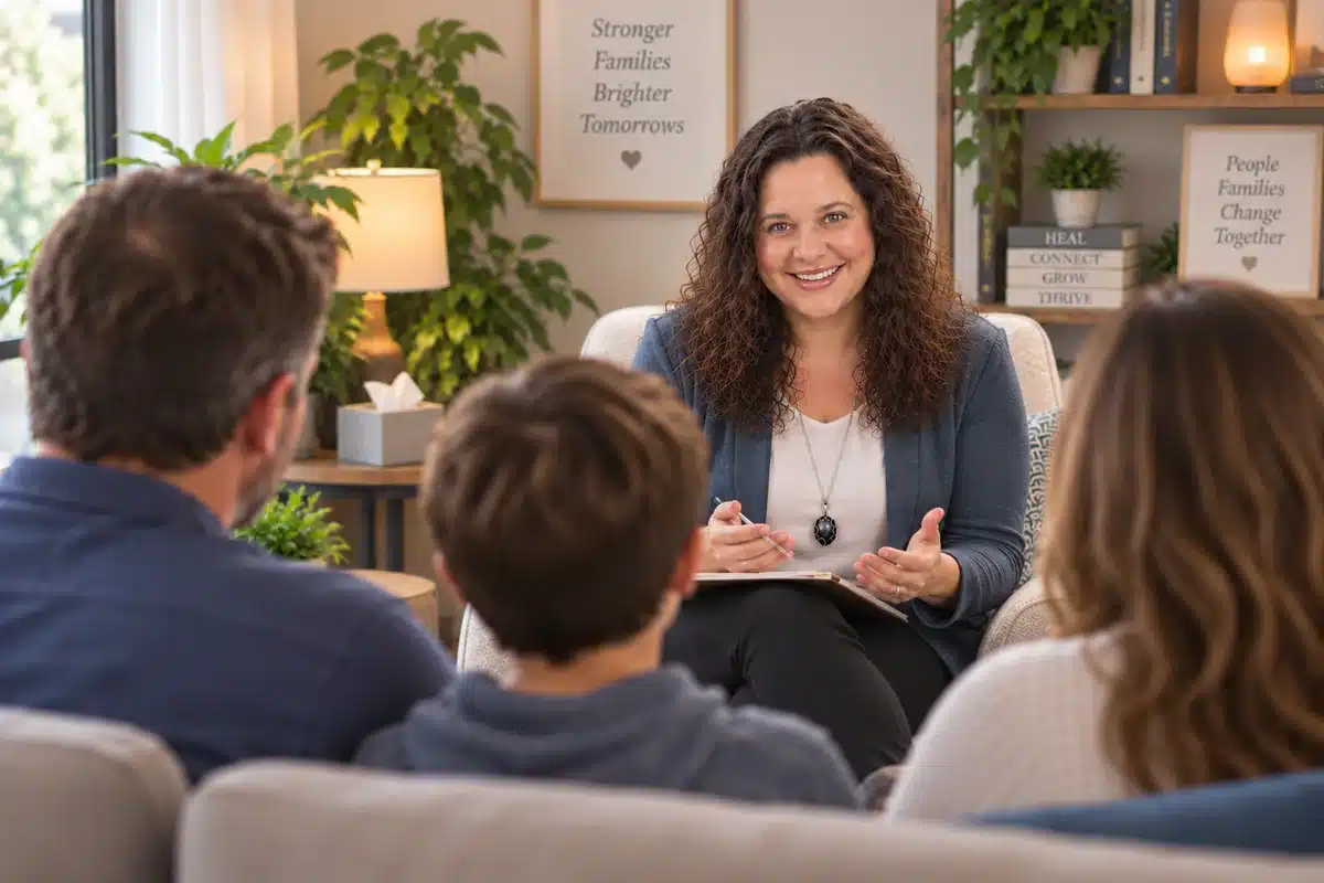 Family counseling services in Tucson, with several family members meeting together